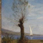 Fontanesi A. – Aprile (Rive del lago di Bourget), olio su tela 102 x 153 cm (particolare 1)