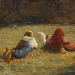 Fontanesi A. – Aprile (Rive del lago di Bourget), olio su tela 102 x 153 cm (particolare 4)