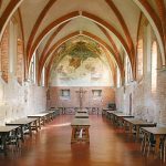 Prospettiva sul refettorio dell’abbazia