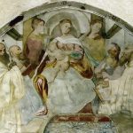 Vergine in trono col Bambino onorata da cistercensi