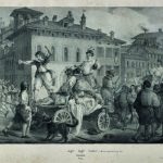 13.Casa Manzoni, Sala IV, Gallo Gallina, Renzo sul carro dei monatti , litografia, Foto di Federico Manusardi