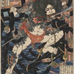 Kuniyoshi ‘warrior sword in teeth’ credit Courtesy of the Library of Congress, LC-DIG-jpd-01967