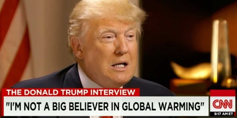 Donald Trump intervista non crede al riscaldamento globale