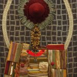 Enrico Baj_Cathérine Desjardins_dite Madame de Villedieu_1974_collage su stoffa_cm146x114_ph. Bruno Bani