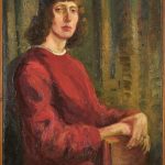Adriana Bisi Fabbri, Autoritratto in rosso, 1913-1914