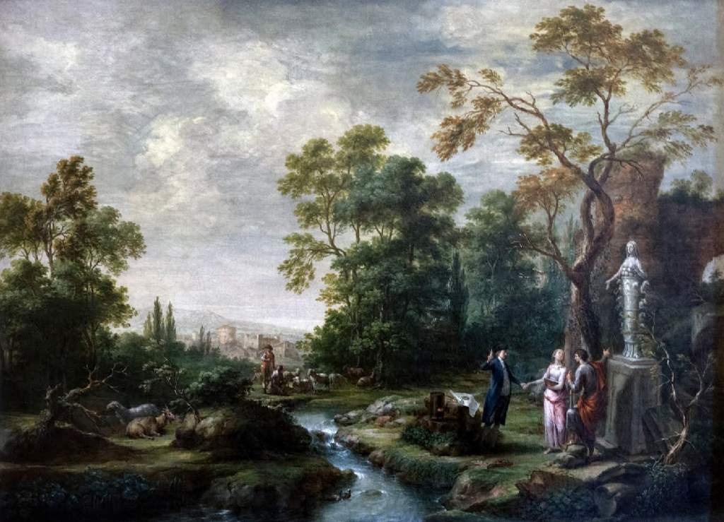 Paesaggio boschivo con dea Iside Martin Knollerc. 1701 - c. 1800