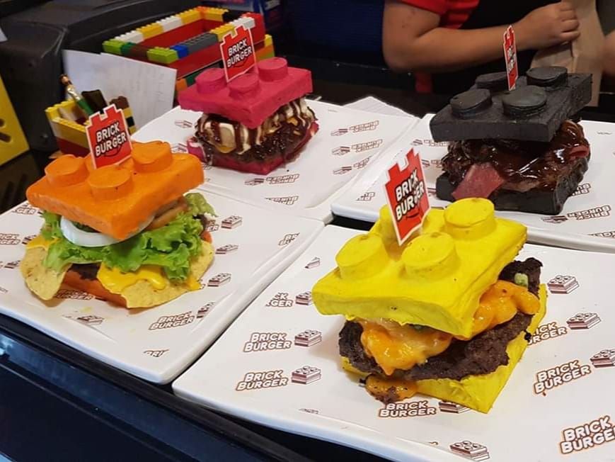 Brick Burger panini quadrati a froma di lego