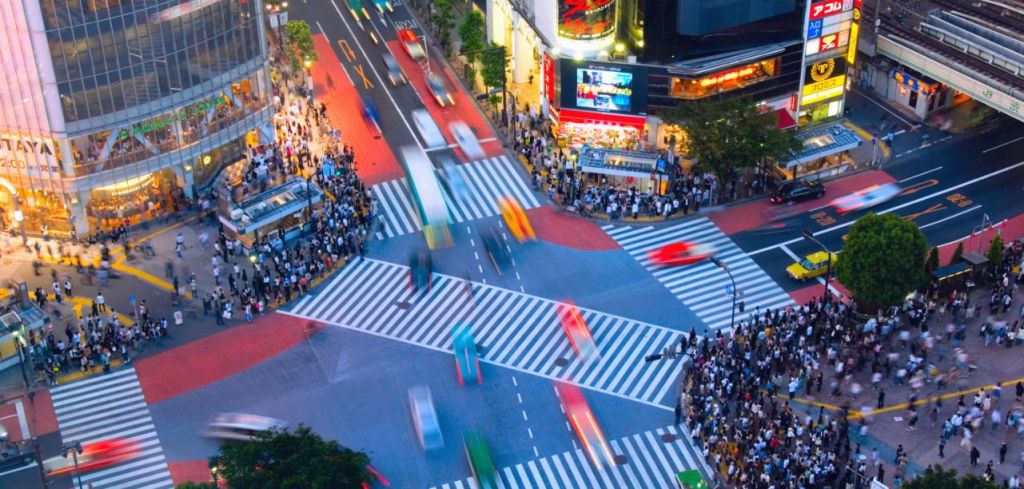 Shibuya incrocio dall'alto