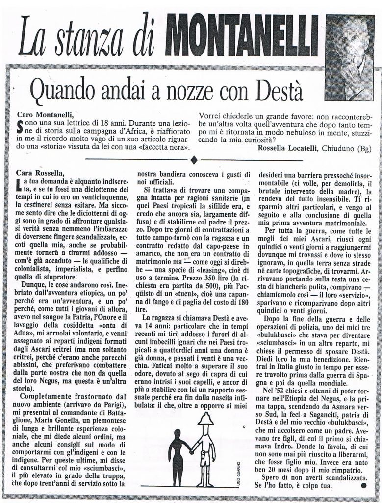 pagina la stanza Montanelli