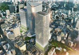 vista dall'altro della Toranomon Hills Business Tower di Tokyo
