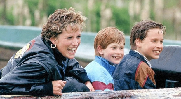 Lady Diana con i figli William e Harry