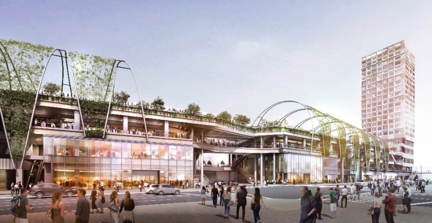 un rendering del Rayard Miyashita Park a Shibuya, Tokyo