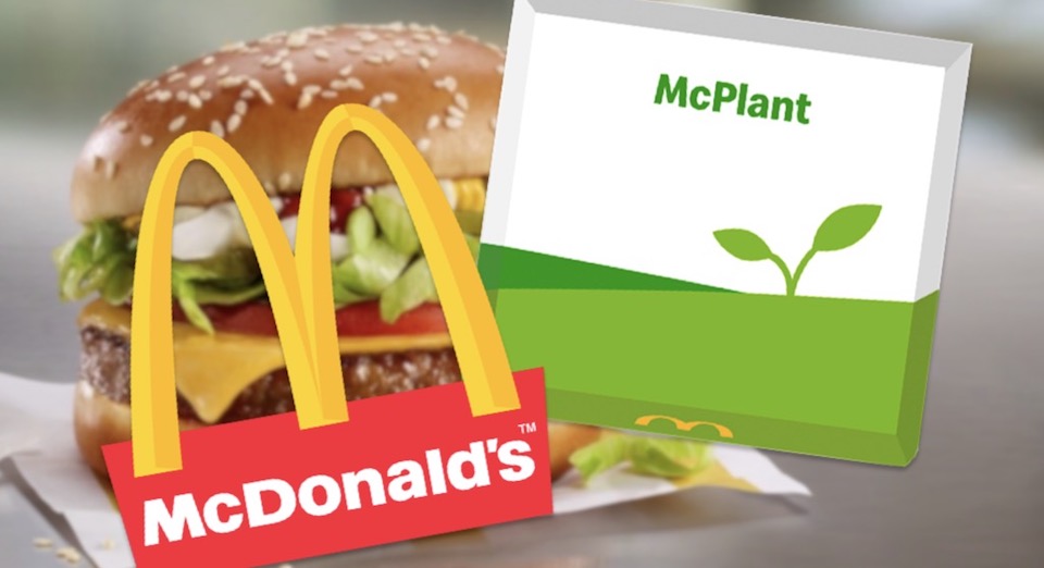 McDonald's hamburger Vegan esempio scatola