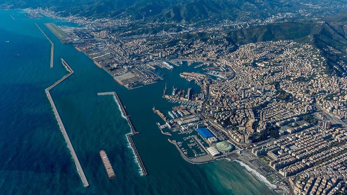 diga foranea di Genova rendering