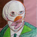 F.-Bacon-senza-titolo-colage-e-tecniva-mista-su-carta-50x70cm-anni-80-