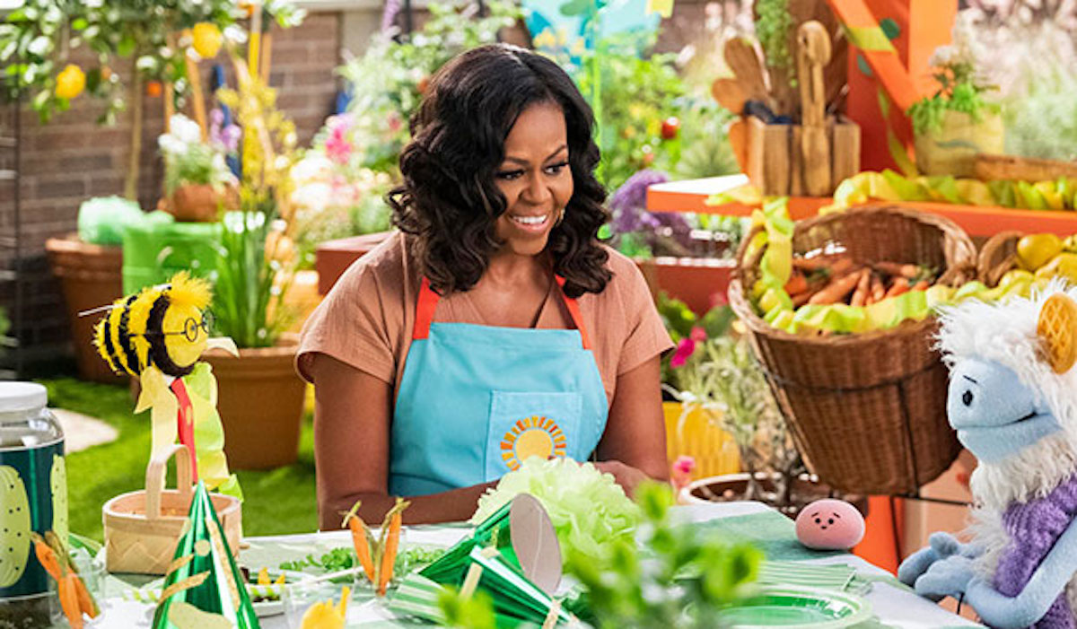 Michelle Obama durante una puntata su Netflix