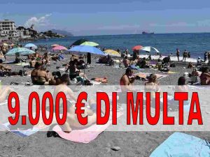 Multa in spiaggia