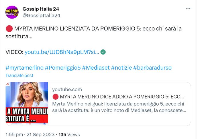 Gossip Italia 24 - Myrta Merlino licenziata
