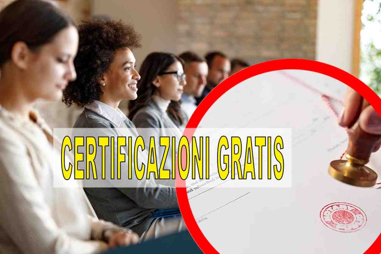 Posti di lavoro, certificazioni gratis